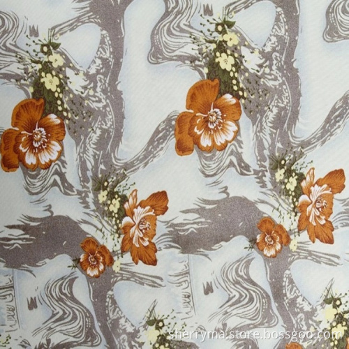 Elegant and wrinkle-free lucency printed chiffon fabric